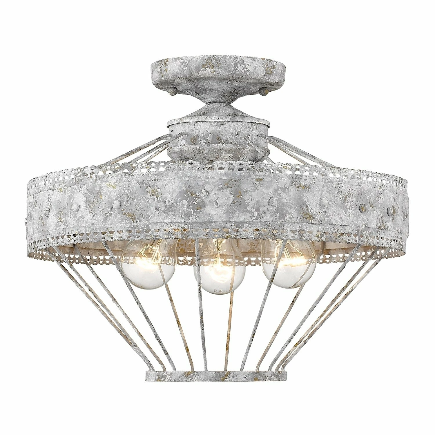 New β Golden Lighting Ferris Semi-Flush In Oyster π 3 New β Golden Lighting Ferris Semi-Flush In Oyster π