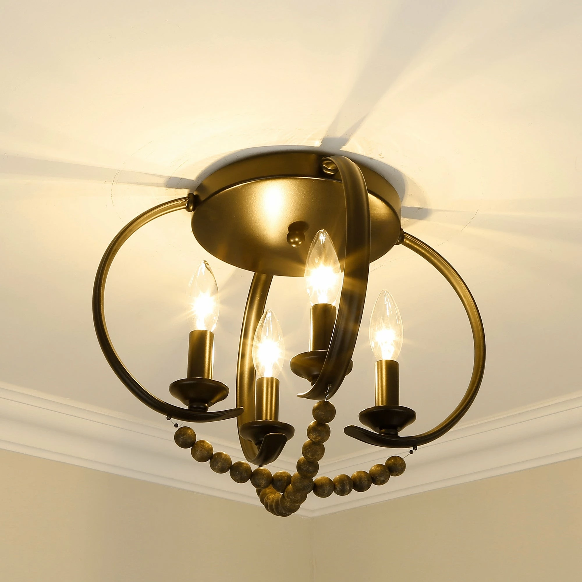 Buy π₯ Golden Lighting Flori Flush Mount - Matte Black π - Image 4