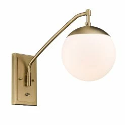 Promo ⌛ Golden Lighting Glenn 1 Light Articulating Wall Sconce Brushed Champagne Bronze 🔥