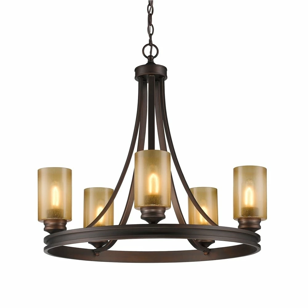 Flash Sale βοΈ Golden Lighting Hidalgo Bronze Steel 5-light Chandelier π