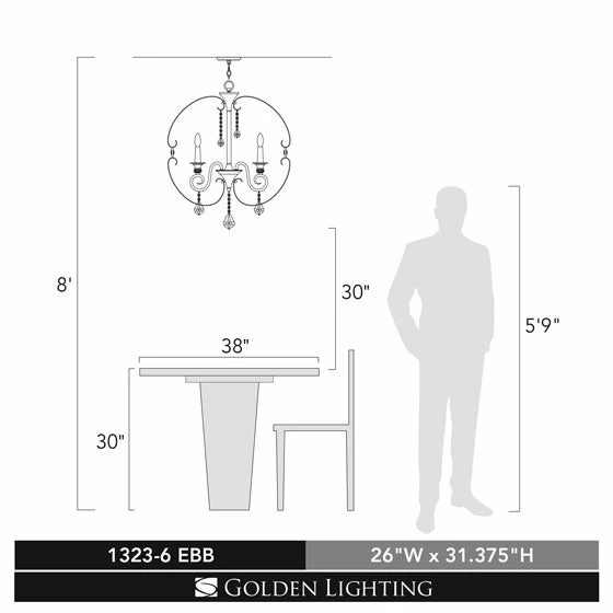Cheapest π Golden Lighting Ella 6 Light Chandelier Bronze π 4 Cheapest π Golden Lighting Ella 6 Light Chandelier Bronze π - Image 2