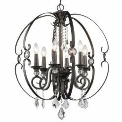 Cheapest π Golden Lighting Ella 6 Light Chandelier Bronze π 16 Cheapest π Golden Lighting Ella 6 Light Chandelier Bronze π -Golden Lighting Sales Golden Lighting 231323 6 EB Ella 6 light Chandelier 3