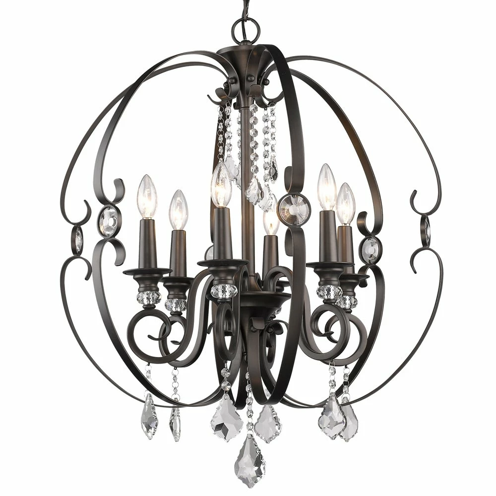 Cheapest π Golden Lighting Ella 6 Light Chandelier Bronze π 6 Cheapest π Golden Lighting Ella 6 Light Chandelier Bronze π - Image 4