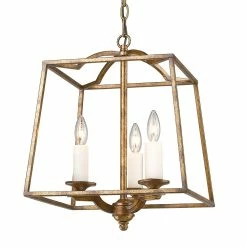 Alternative view of Deals 🌟 Golden Lighting Athena 3-light Pendant Fixture ✔️