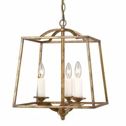 Deals 🌟 Golden Lighting Athena 3-light Pendant Fixture ✔️ -Golden Lighting Sales Golden Lighting Athena Grecian Gold Steel Glass 3 light Pendant Fixture 2