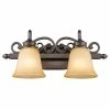 Best Pirce 😀 Golden Lighting Belle Meade Bronze Metal/ Glass 2-light Bath Vanity Fixture 😉