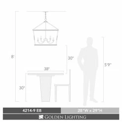 Alternative view of Discount 🧨 Golden Lighting Davenport Etruscan Bronze 2-tier 9-light Chandelier 🔔