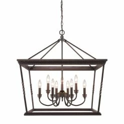 Discount 𧨠Golden Lighting Davenport Etruscan Bronze 2-tier 9-light Chandelier π