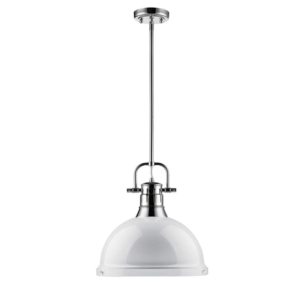 Cheapest π Golden Lighting Duncan 1-light Steel Pendant Light Fixture Chrome With White Shade π 9 Cheapest π Golden Lighting Duncan 1-light Steel Pendant Light Fixture Chrome With White Shade π - Image 7