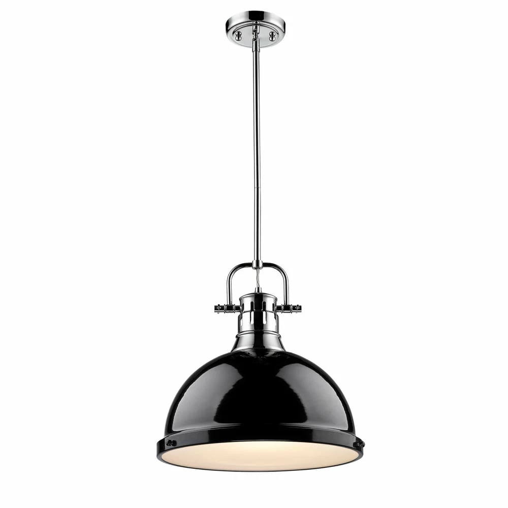 Cheapest π Golden Lighting Duncan 1-light Steel Pendant Light Fixture Chrome With White Shade π 7 Cheapest π Golden Lighting Duncan 1-light Steel Pendant Light Fixture Chrome With White Shade π - Image 5