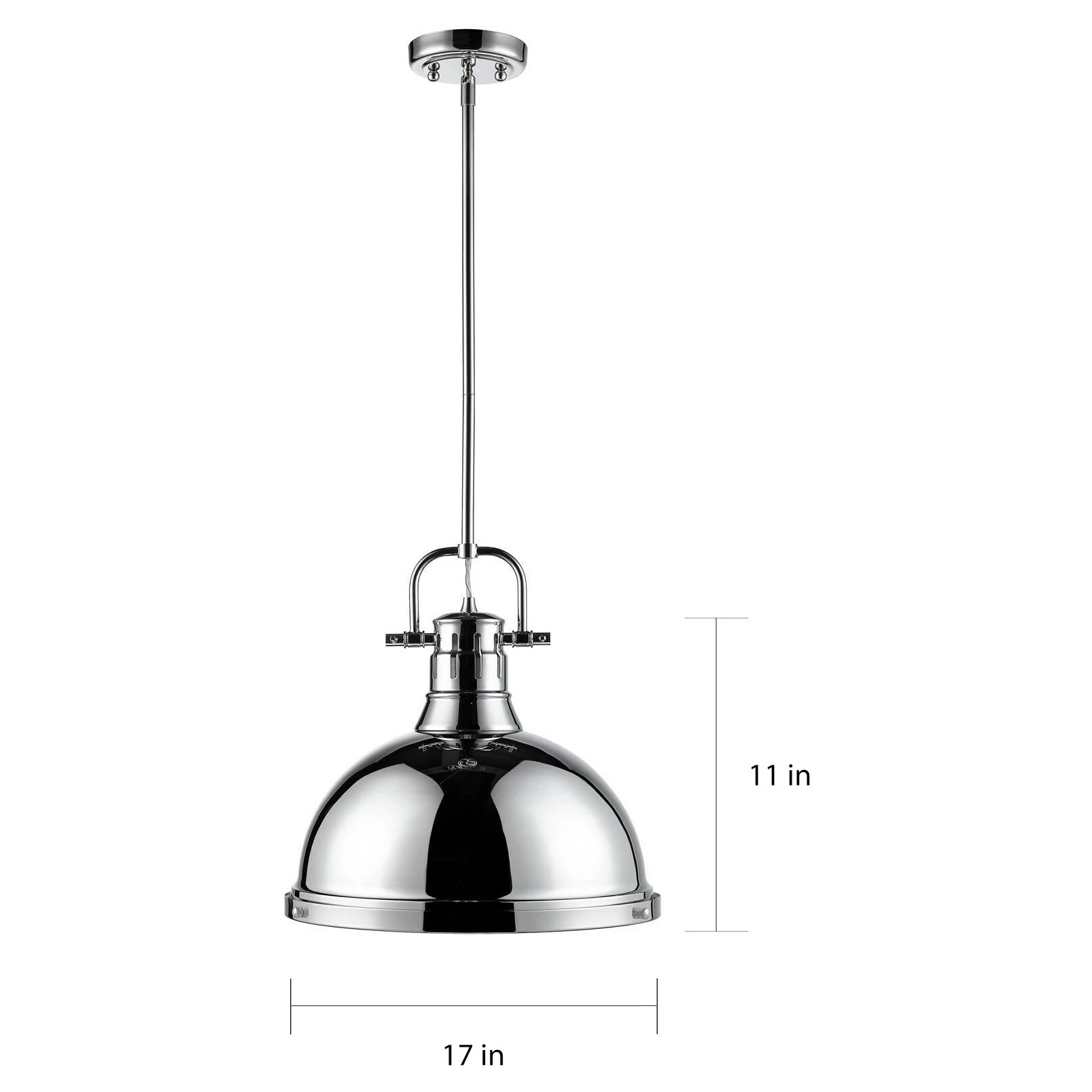 Cheapest π Golden Lighting Duncan 1-light Steel Pendant Light Fixture Chrome With White Shade π 5 Cheapest π Golden Lighting Duncan 1-light Steel Pendant Light Fixture Chrome With White Shade π - Image 3