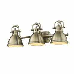 Budget 🔥 Golden Lighting Duncan 3-light Bath Vanity Fixture Chrome With Matte Black Shades 🛒