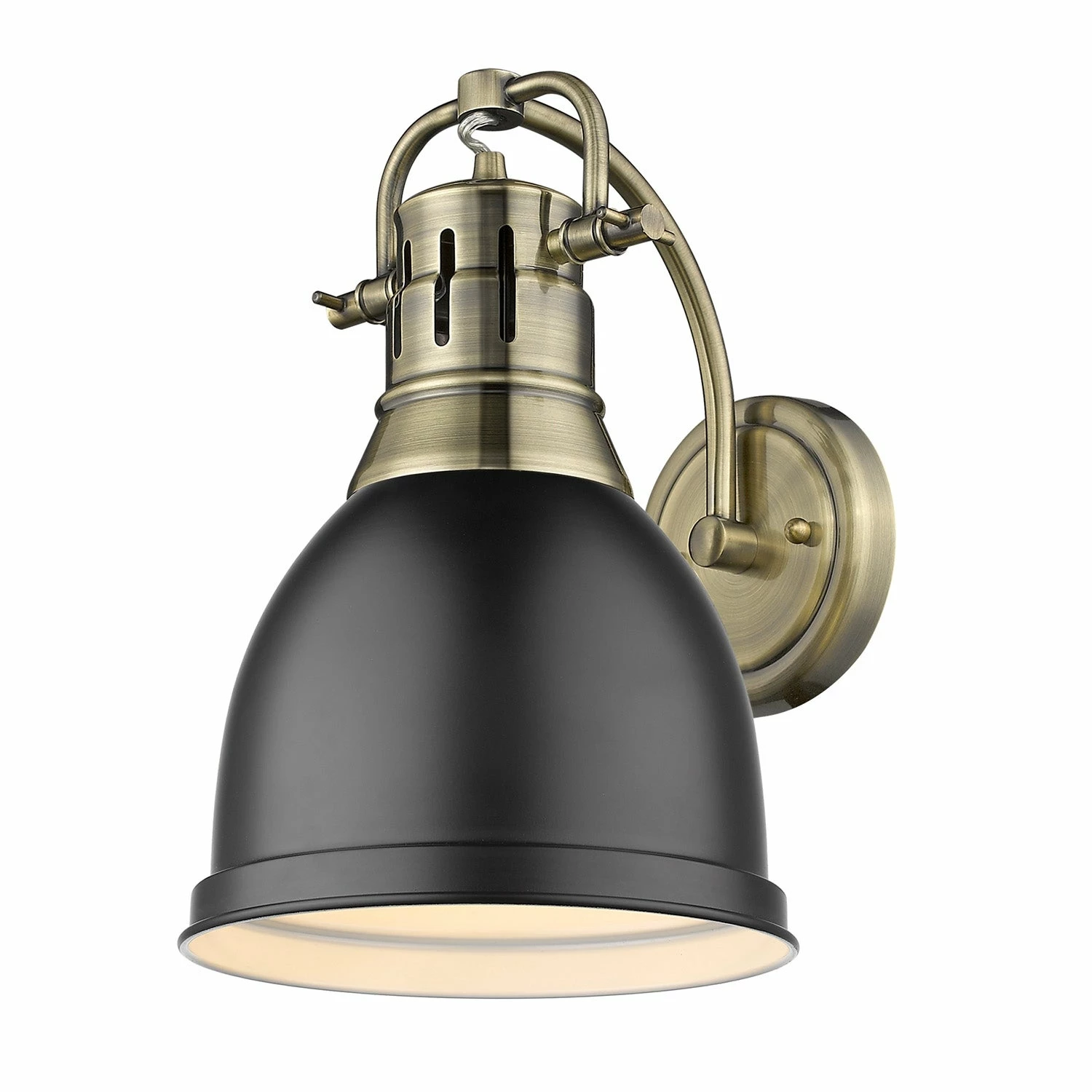 Best deal π₯° Golden Lighting Duncan Aged Brass 1-light Wall Sconce Aged Brass With Matte Black Shade π - Image 14