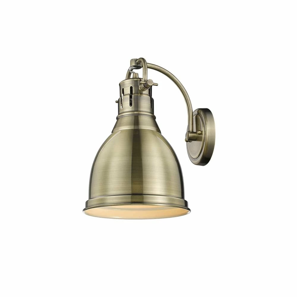 Best deal π₯° Golden Lighting Duncan Aged Brass 1-light Wall Sconce Aged Brass With Matte Black Shade π - Image 3