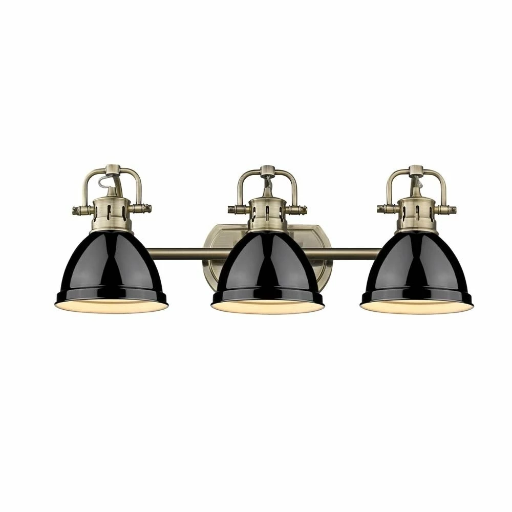 Wholesale π Golden Lighting Duncan Aged Brass 3-light Bath Vanity With Black Shades π― 5 Wholesale π Golden Lighting Duncan Aged Brass 3-light Bath Vanity With Black Shades π― - Image 3