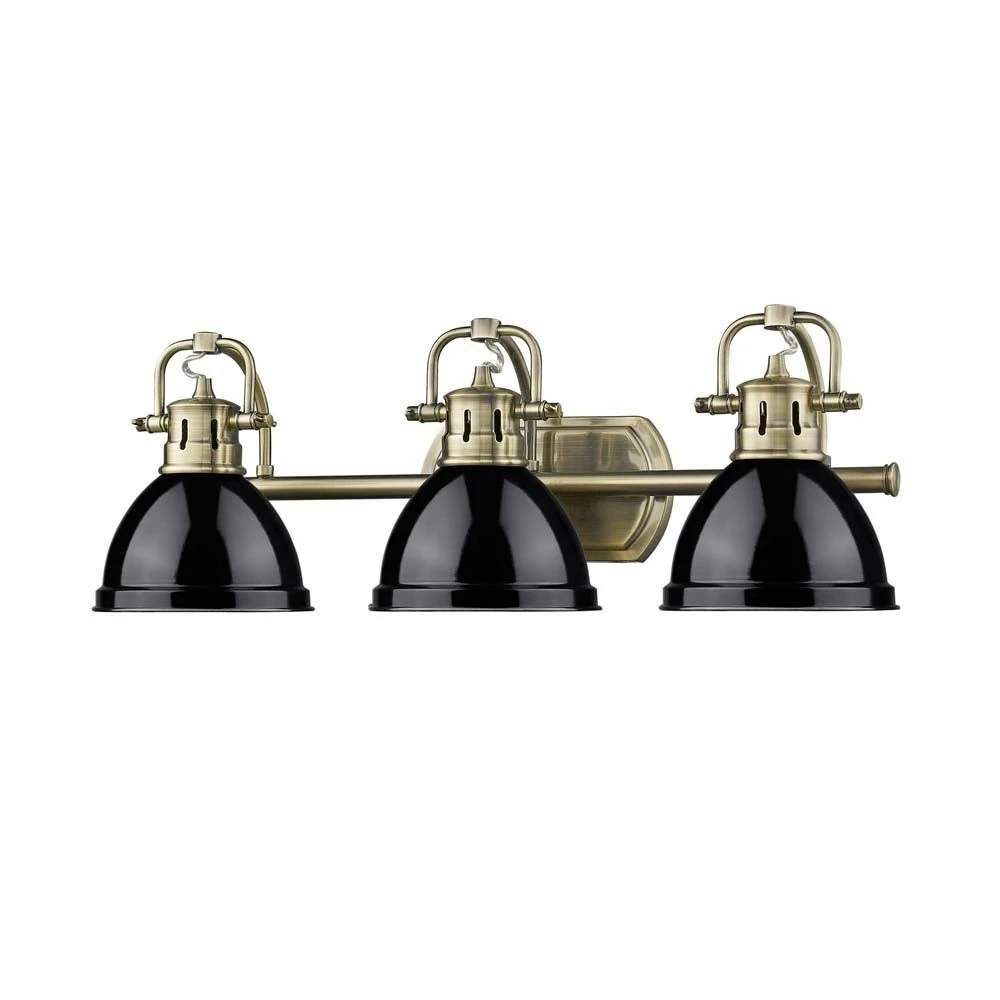 Wholesale π Golden Lighting Duncan Aged Brass 3-light Bath Vanity With Black Shades π― 6 Wholesale π Golden Lighting Duncan Aged Brass 3-light Bath Vanity With Black Shades π― - Image 4