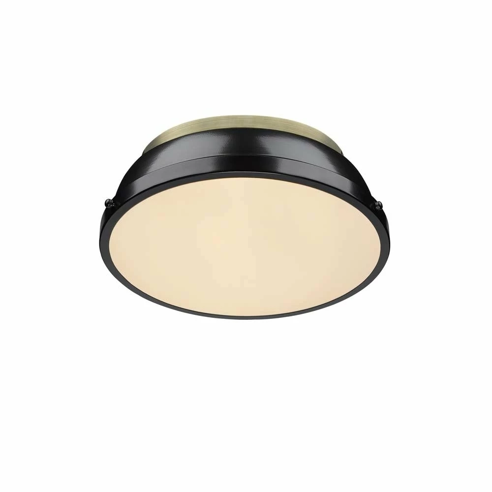 Buy π€© Golden Lighting Duncan Aged Brass Black Shade 14-inch Flush Mount - Aged Brass With Black π€© 5 Buy π€© Golden Lighting Duncan Aged Brass Black Shade 14-inch Flush Mount - Aged Brass With Black π€© - Image 3