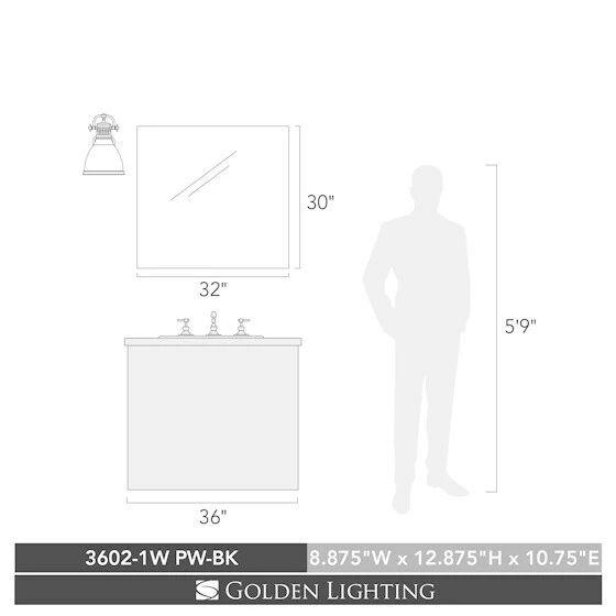 Cheap β¨ Golden Lighting Duncan Black Shade 1-light Wall Sconce π₯° - Image 2