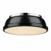 Deals 🧨 Golden Lighting Duncan Chrome 14' Flush Mount With Black Shade 😍