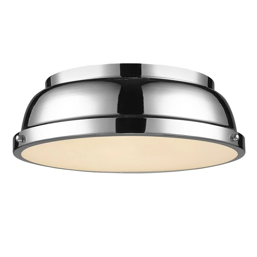 Cheap π Golden Lighting Duncan Chrome With Chrome Shade 14-inch Flush-mount Light Fixture π 3 Cheap π Golden Lighting Duncan Chrome With Chrome Shade 14-inch Flush-mount Light Fixture π