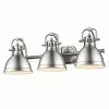 Best Pirce 😀 Golden Lighting 'Duncan' Pewter 3-light Bath Vanity 🛒