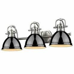 New 🧨 Golden Lighting 'Duncan' Pewter 3-light Bath Vanity In Pewter 👍
