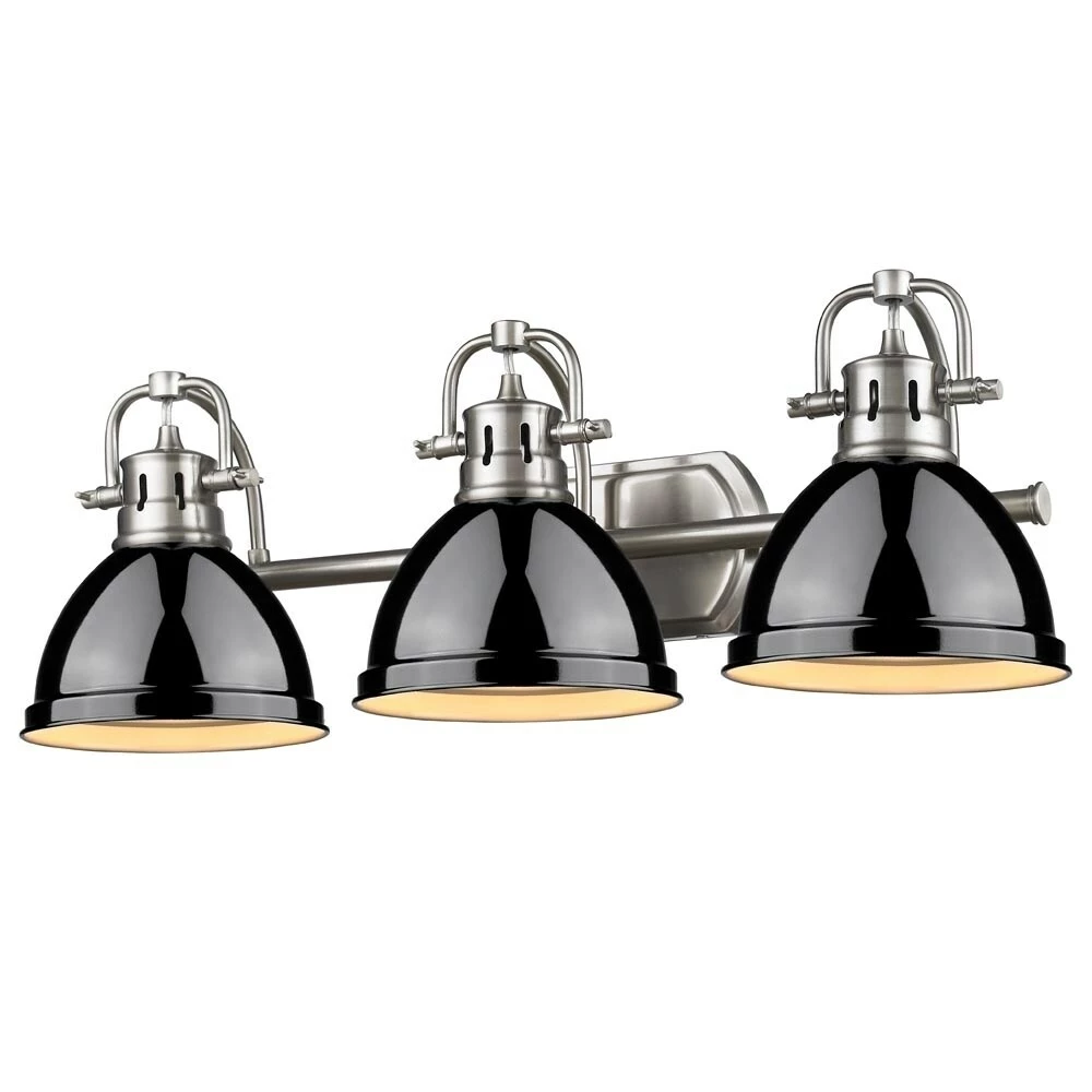 New 𧨠Golden Lighting 'Duncan' Pewter 3-light Bath Vanity In Pewter π 3 New 𧨠Golden Lighting 'Duncan' Pewter 3-light Bath Vanity In Pewter π
