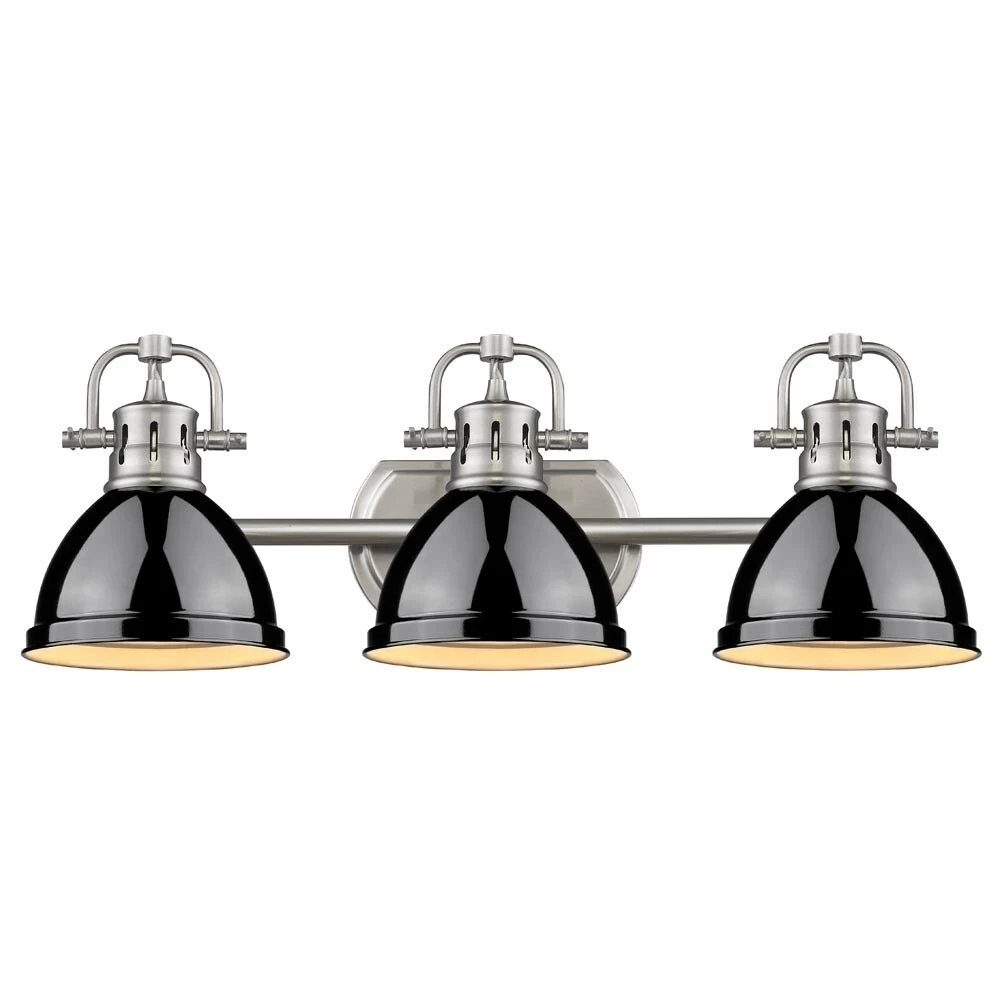 New 𧨠Golden Lighting 'Duncan' Pewter 3-light Bath Vanity In Pewter π 6 New 𧨠Golden Lighting 'Duncan' Pewter 3-light Bath Vanity In Pewter π - Image 4