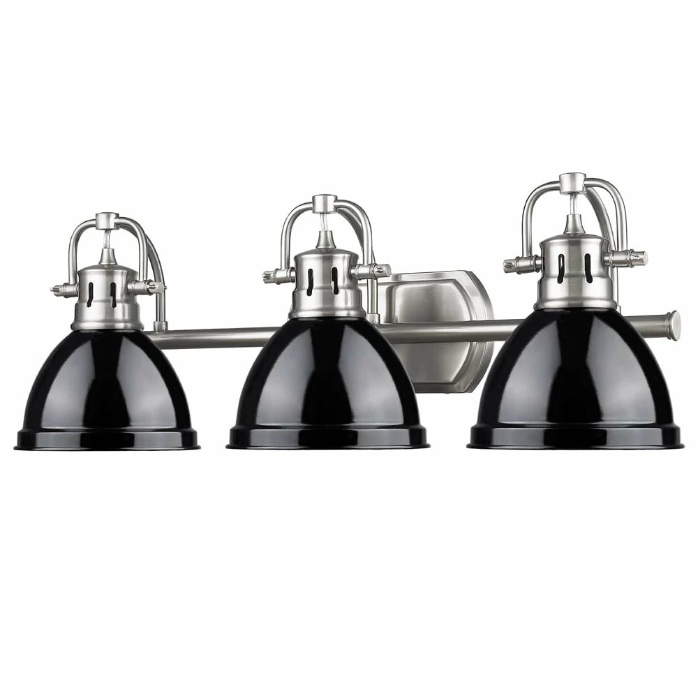 New 𧨠Golden Lighting 'Duncan' Pewter 3-light Bath Vanity In Pewter π 5 New 𧨠Golden Lighting 'Duncan' Pewter 3-light Bath Vanity In Pewter π - Image 3