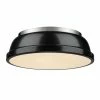 Cheap ⭐ Golden Lighting Duncan Pewter/Black Metal 14-inch' Flush Mount Fixture 💯