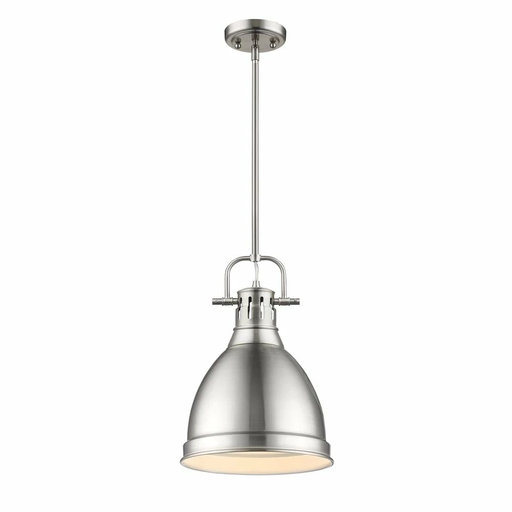 Discount π Golden Lighting Duncan Pewter Finish Steel Small Pendant Light With Rod π― 3 Discount π Golden Lighting Duncan Pewter Finish Steel Small Pendant Light With Rod π―
