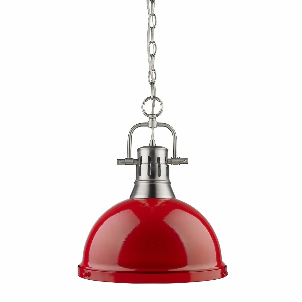 Best Pirce π Golden Lighting Duncan Pewter Red Shade Chained 1-light Pendant β€οΈ 5 Best Pirce π Golden Lighting Duncan Pewter Red Shade Chained 1-light Pendant β€οΈ - Image 3