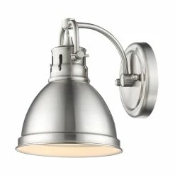 Outlet 🔥 Golden Lighting Duncan Pewter Steel 1-light Bath Vanity Light ❤️