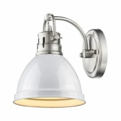 Cheap 😀 Golden Lighting Duncan Pewter With A White Shade 1-light Bath Vanity 🔔