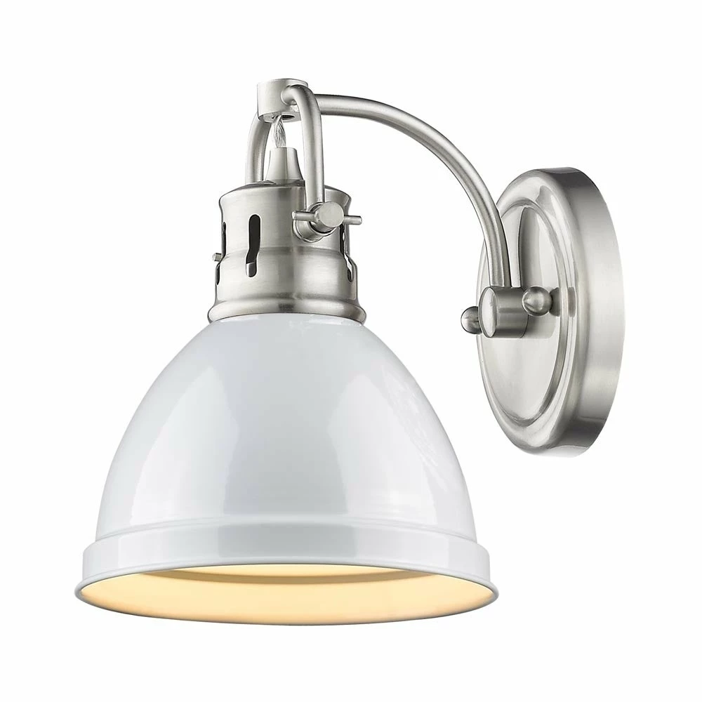 Cheap π Golden Lighting Duncan Pewter With A White Shade 1-light Bath Vanity π 3 Cheap π Golden Lighting Duncan Pewter With A White Shade 1-light Bath Vanity π