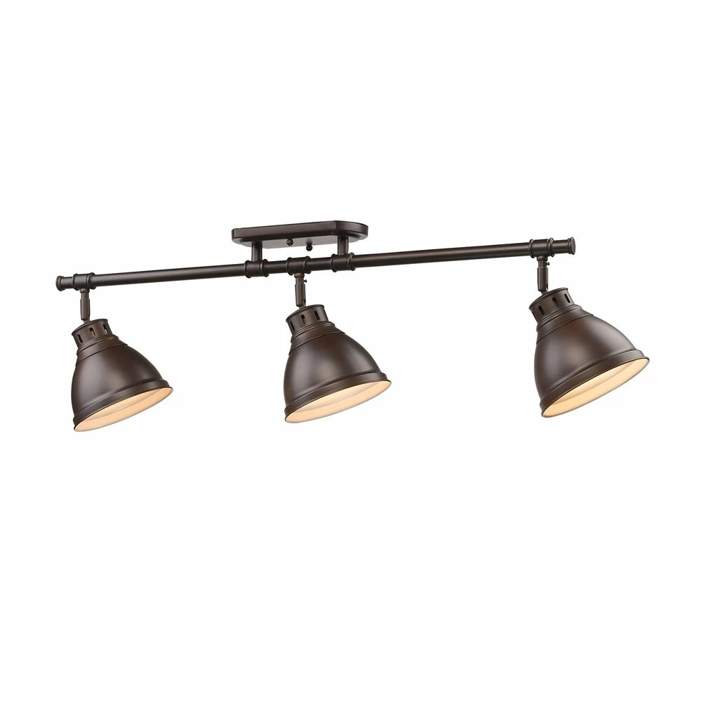Best deal π Golden Lighting Duncan Rubbed Bronze 3-light Semi Flush Mount Track Light βοΈ - Image 3