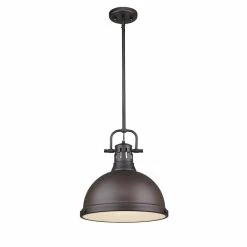 Top 10 π Golden Lighting Duncan Rubbed Bronze Rod And Shade 1-light Pendant π