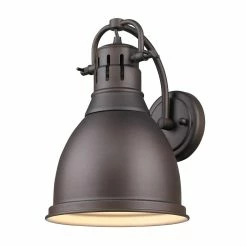 Top 10 🔥 Golden Lighting Duncan Rubbed Bronze Shade 1-light Wall Sconce 🔥