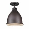 Wholesale ✔️ Golden Lighting 'Duncan' Rubbed Bronze-finish Steel Flush Mount With A Rubbed Bronze Shade 🥰