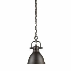 Outlet β Golden Lighting Duncan Rubbed-bronze Steel Mini Pendant π―