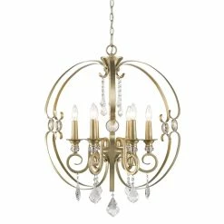 Wholesale π Golden Lighting Ella Bronze/White Gold-tone Steel 6-light Chandelier π