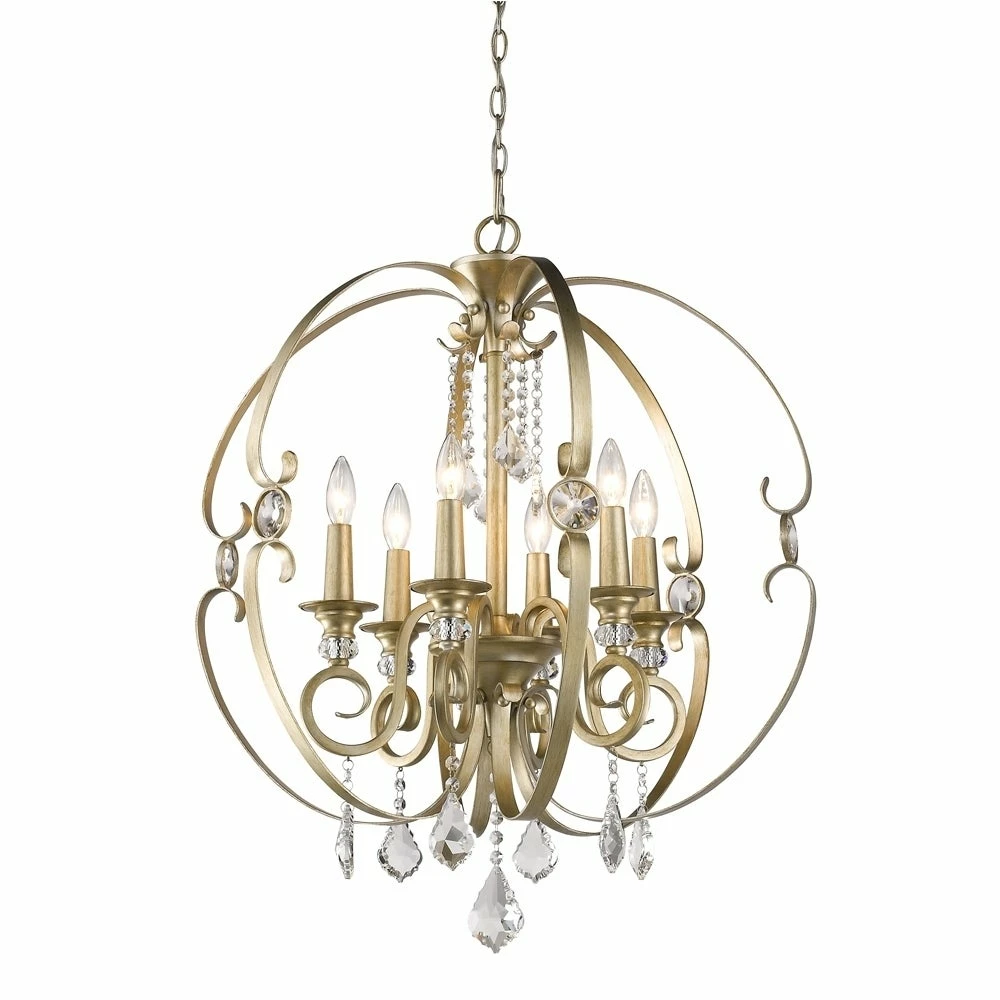 Wholesale π Golden Lighting Ella Bronze/White Gold-tone Steel 6-light Chandelier π 6 Wholesale π Golden Lighting Ella Bronze/White Gold-tone Steel 6-light Chandelier π - Image 4