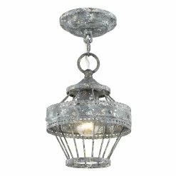 Deals β Golden Lighting Ferris Blue Verde Patina Steel 1-light Mini Semi-flushmount π§¨