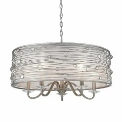 Buy β€οΈ Golden Lighting Joia Peruvian Silvertone Steel 5-light Chandelier π