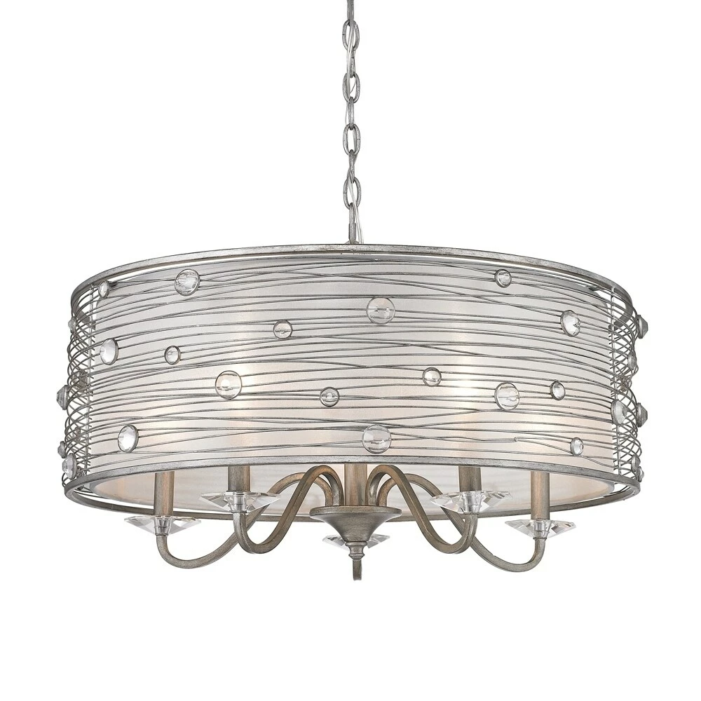 Buy β€οΈ Golden Lighting Joia Peruvian Silvertone Steel 5-light Chandelier π 3 Buy β€οΈ Golden Lighting Joia Peruvian Silvertone Steel 5-light Chandelier π