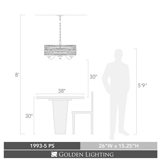 Buy β€οΈ Golden Lighting Joia Peruvian Silvertone Steel 5-light Chandelier π 4 Buy β€οΈ Golden Lighting Joia Peruvian Silvertone Steel 5-light Chandelier π - Image 2