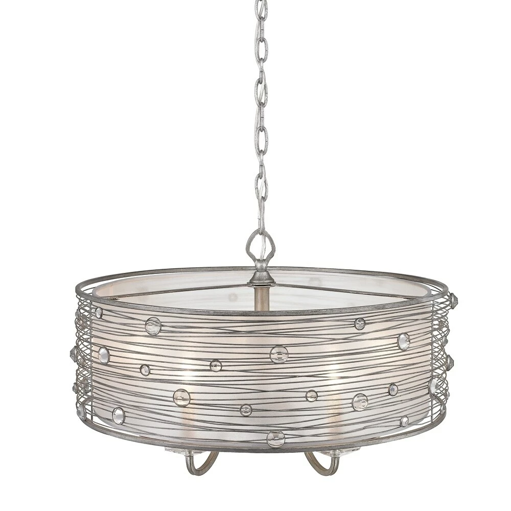 Buy β€οΈ Golden Lighting Joia Peruvian Silvertone Steel 5-light Chandelier π 5 Buy β€οΈ Golden Lighting Joia Peruvian Silvertone Steel 5-light Chandelier π - Image 3