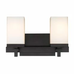 Budget 😉 Golden Lighting Maddox 2 Light Bath Vanity Matte Black 🧨 -Golden Lighting Sales Golden Lighting Maddox 2 Light Bath Vanity 4