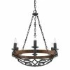 New 🧨 Golden Lighting Madera Black Iron 6 Light Chandelier In Black Iron With ⭐