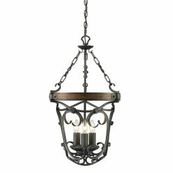 Flash Sale π Golden Lighting Madera Black Iron Steel 3-light Pendant π
